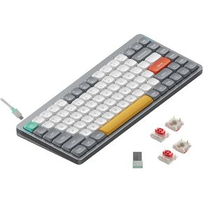 nuphy Air75 V2 Portable 75% Mechanical Keyboard,Wireless Keyboard,Supports Bluetooth/2.4G/USB-C RGB Bluetooth Keyboards,Compatible with Windows/Mac OS/Linux Systems Grey-Gateron Cowberry Switch