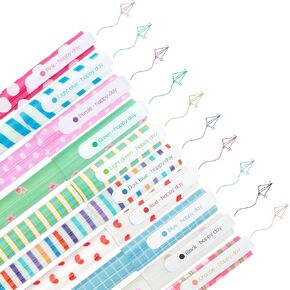 10 Colored Pens, Cute Pens for Girls, 10 Pcs Kawaii Pens Roller Ball Fine Point Pen Set for Kids Girls Children Students Teens Gifts (001, Cute Style)