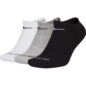 Nike Men's Everyday Plus Cushion No-Show Socks (3 Pair), Multicolor (914), Size Large (8-12)