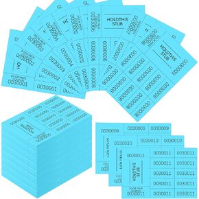 Kosiz 800 Sheets Raffle Tickets Chinese Auction Tickets with 10 Bid Numbers Per Sheet Basket Tickets for Events Raffle Ticket Sheets for Silent Auction Classroom School Church Events, Lake Blue