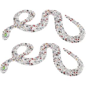 ULDIGI 2pcs Snake Hot Diamond Stickers Rhinestone Decor Flash Costume Decorative Applique Repair Embroidered Patches Snake Embroidered Applique Multi-Function Patches Decor Black Jacket