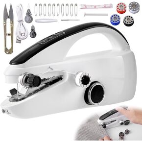 zxbaers Handheld Sewing Machine, Mini Sewing Machine Kit, Portable Sewing Machine for Beginners Quick Stitch Sewing Machine for Home Travel DIY Craft