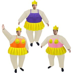 DeHasion 3 Packs Funny Inflatable Ballet Costume Air Blow-up Ballerina Costume for Adult/Holiday/Halloween/Birthday Party (Ballet)