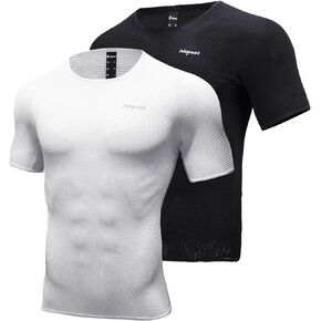 Nepest Mens Vests/Short Sleeve Biking Base Layer Breathable Mesh Sleeveless Cycling Baselayer Bicycle Ultralight Undershirts