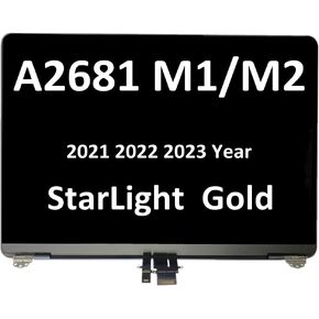 New LCD Screen Assembly for Air 13'' A2681 2022 M2 EMC 4074 Starlight Gold