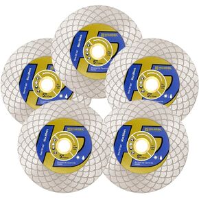 HIGHDRIL Diamond Tile Saw Blade - 2Pcs 4-1/2 Inch/115mm Cutting and Grinding Disc for Porcelain Tile Granite Marble Ceramic Quartz (Fan-shaped Blade)