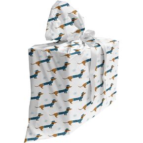 Ambesonne Flamingo Fabric Gift Bag, Realistic Drawing Style Animals on Geometrical Backdrop with Pink Triangles, Present Sack for Baby Showers Birthdays with 3 Ribbons, 27" X 32", White Peach