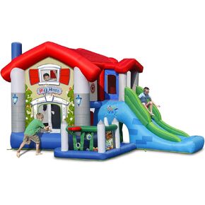 Action Air Bounce House, Bouncy Inflatable House with Blower, Jumping House for Kids with Foldable Sunroof, Love for Kids (No Balls)