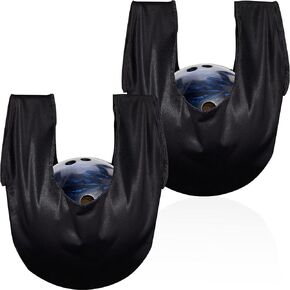 Zhanmai 2 Pack Bowling See Saws Washable Bowling Ball Polisher Bags Bowling Ball Cleaner Holder Bags Black Bowling Cleaner Towels for Bowling Ball Cleaning
