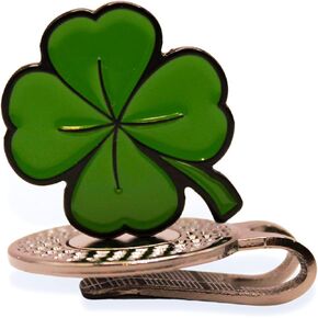 Mulligan Hooligan Golf Ball Marker + Magnetic Hat Clip, Funny and Unique Golf Gift, Premium Quality, The Perfect for Your Favorite Golfer, Golf Accessories for Any Occasions (Four-Leaf Clover)