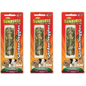 Higgins Sunburst Gourmet Treat Stick, 2.5 Ounces, Garden Veggies Flavor for Rabbits Guinea Pigs and Chinchillas (3 Pack - 2.5 Ounces)