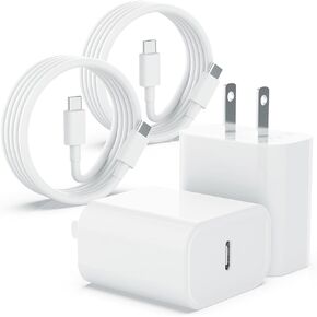 iPhone 15 Charger Fast Charging, iPad Charger 2Pack 20W USB C Fast Wall Charger with 6ft Type C to C Cable for iPhone 15/15 Plus/15 Pro/15 Pro Max/iPad 10/iPad Mini 6/iPad Air5/iPad Pro/AirPods Pro
