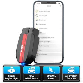 ANCEL VD700 Full Systems Diagnostic Tool Fit for Volkswagen VW Audi Skoda Seat, All Functions OBD2 Scanner Car Code Reader for VAG Vehicles with Battery Registration EPB Reset (Upgraded VD500)