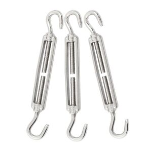 PHITUODA 3pcs M5 Stainless Steel 304 Hook & Hook Turnbuckles Adjustable Wire Rope Tensioner