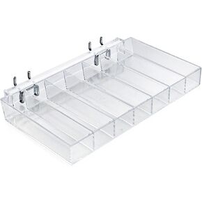 Azar Displays 225567 10" W x 1.5" H x 7.5" D 7-Compartment Nail Polish Tray (2 Pack)
