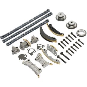 Timing Chain Kit with Tensioner Guide Rail Sprocket | for Buick Enclave Lacrosse Cadillac CTS SRX Chevy Equinox Malibu Traverse GMC Acadia Pontiac Saturn & More | Replaces# 9-0753S