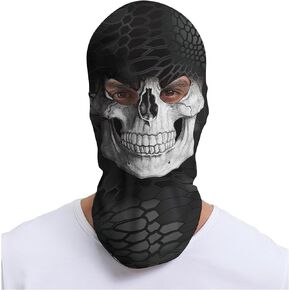 Kiyrnie Balaclava Face Mask Men Women 2 Hole Full Mask Skull Motorcycle Cycling