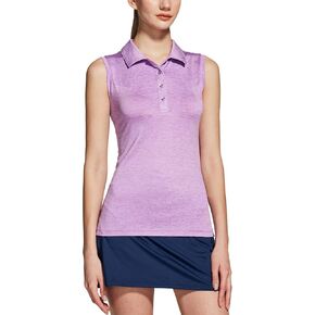 TSLA Women's Sleeveless Golf Polo Shirts, UPF Summer Sports Athletic Tank Tops, Dry Fit Moisture Wicking Workout Shirt