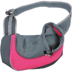 Dog and Cat Sling Carrier, Outing Breathable Shoulder Pet Dog Carrier, Travel Mesh Outdoor Safe Pet Papoose Bag, Soft Pouch and Tote Design Single Comfort Sling Handbag Tote Pouch for Travel (Black)