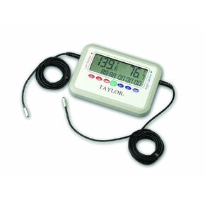 Taylor Digital Recording Thermometer with Dual Glycol-Tolerant Probes (-40- to 221-Degrees Fahrenheit, -40- to 105-Degrees Celsius, 26-Inch Probes)