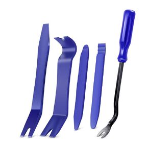 Yesker 5Pcs Auto Trim Removal Tool Kit, Plastic Pry Tools & Car Fastener Rivet Clips Remover No-Scratch Automotive Panel Door Trim Removal Set for Vehicle Dash Audio Door Panel Window Molding, Blue