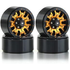 إطارات عجلات Chanmoo 1.9 RC Beadlock مع محور عجلات معدني 12 مم سداسي 1.9 بوصة لسيارة 1/10 RC الزاحفة SCX10 SCX10 II 90046 SCX10 III TRAXXAS TRX4 محوري Tamiya CC01 D90 AXI03007 1:10 RC إطارات 4 قطع (أخضر)