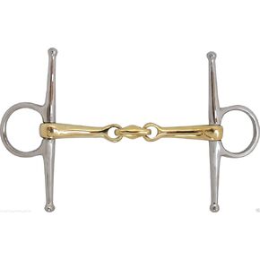 Horse Professional Equine Full Cheek Snaffle 4-1/2" Brass Mouth Horse Bit 35187