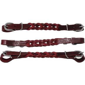 Horse Western Braided Leather Curb Strap Brass 403RT02