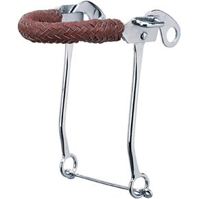 Weaver Leather Hackamore Bit with Braided Leather Noseband Chrome Plated, 9"
