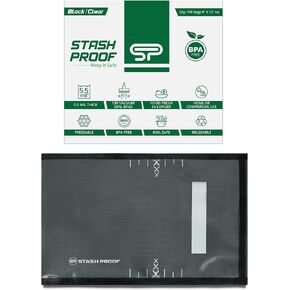 Stash Proof Vacuum Seal Bags 8" x 12" (100 Count) 5.5 Mil (Black and Clear) - BPA Free Commerical Grade Food Saver for Storage, Sous Vide, and Meal Prep Sealer Bag