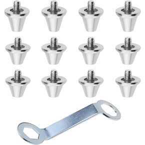 Micro Traders 12Pcs Football Shoe Studs Replacement Compatible with Nike Compatible with Puma Compatible with New Balance Aluminium Alloy Football Studs
