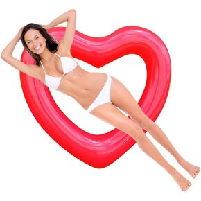 ZHUYNXIR Heart Swimming Pool Float Loungers Tube, Water Fun Beach Party Toys for Kids，Birthday Scene Layout Props.