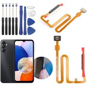 Fingerprint Sensor Flex Cable for Samsung Galaxy A14 5G SM-A146U Power On Off Button Flex Cable Replacement with Tools