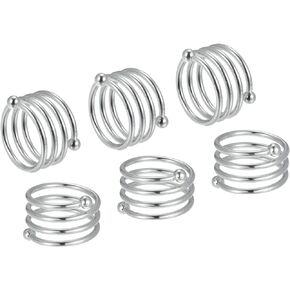 uxcell Metal Napkin Rings Set of 6, Spiral Napkin Ring Holder Buckle for Dining Table Decorations Wedding Birthday Holiday Party, Black