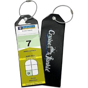 Cruise Junkie [4 Pack] Cruise Luggage Tags, Fits Royal Caribbean and Celebrity Cruise Luggage Tags, Zip & Seal W/Steel Loop Clear Tags.