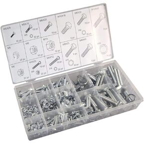 240 PC Piece MM Metric Size NUT and Bolt Screw Assortment Hardware KIT