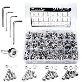 246pcs Nuts and Bolts Assortment Kit #4-40, #6-32, #8-32, #10-24 - Philips Pan Head 304 Stainless Steel Screws Set with Storage Box