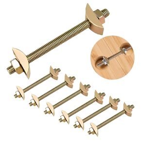 Furniture Fastening Connectors，Countertop Connector,Table Top Fasteners,Furniture Bolts Nuts Joint Miter Draw Bolt Countertop Flip Connector for Butcher Block Table Bed Connecting Kit (10 Sets)