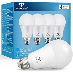 Torkase Light Bulbs, 13-Watt 1500LM(60-Watt to 100-Watt Equivalent), Standard A19 LED Bulbs, Non-Dimmable, E26 2700K Soft White,Energy Efficient Frosted LED Light Bulbs,Flicker Free,UL Listed-24-Pack