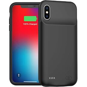 Battery Case for iPhone XS Max, Enhanced 10000mAh Ultra Thin Portable Protective Power Smart Charging Case Compatible with iPhone XS Max (6.5 inch) Rechargeable Extended Battery Charger Case (Black)