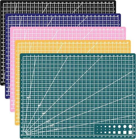 5 قطع من سجادة القطع الحرفية مقاس A4 مقاس 9 × 12 بوصة من Butterfunny لاستنسل قصاصات الورق من Cricut Art Hobby Craft (5 ألوان) in Kuwait