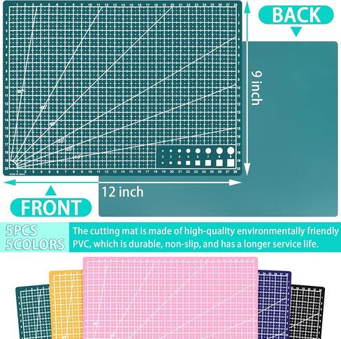 5 قطع من سجادة القطع الحرفية مقاس A4 مقاس 9 × 12 بوصة من Butterfunny لاستنسل قصاصات الورق من Cricut Art Hobby Craft (5 ألوان) in Kuwait