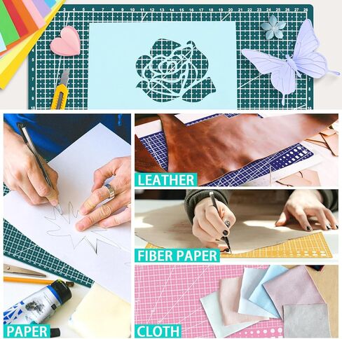 5 قطع من سجادة القطع الحرفية مقاس A4 مقاس 9 × 12 بوصة من Butterfunny لاستنسل قصاصات الورق من Cricut Art Hobby Craft (5 ألوان) in Kuwait