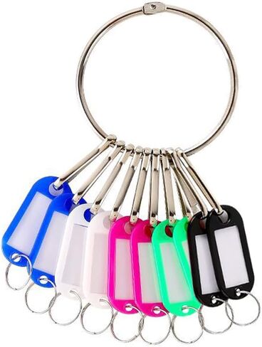 Metal Ring Key Organizer Holder with 10 Key Tags and Spring Hooks Landlord Key Organizer Manager Janitor Key Holder for Warehouse Office School Home, Random in Saudi Arabia