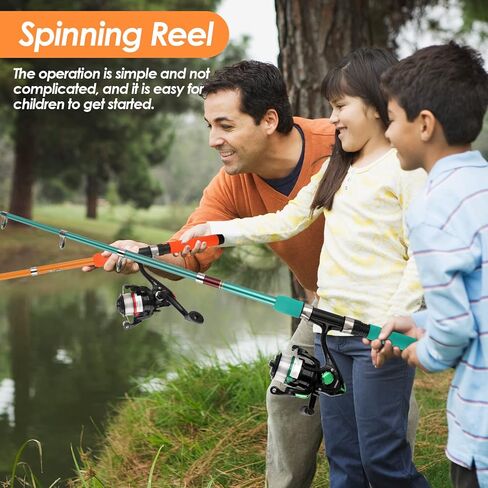 مجموعة صنارة الصيد بكرة كومبو 5.9أقدام قطعتين من أقطاب الصيد التلسكوبية بكرات دوارة مع ملحقات الصيد مجموعة أدوات بدء قصبة الصيد المدمجة القابلة للطي للأطفال والشباب والبالغين in Kuwait