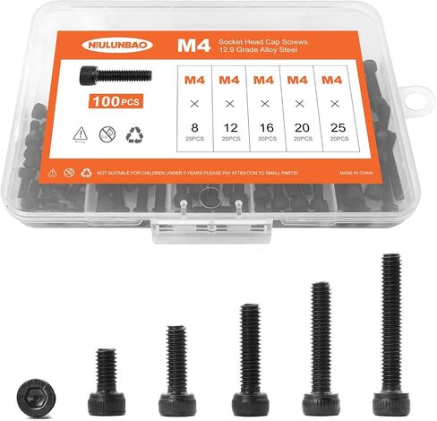 NIULUNBAO M6 x 60mm 65mm 70mm 75mm 80mm Hex Socket Head Cap Screws Bolts 12.9 Grade Alloy Steel, Black Oxide Finish, Metric Allen Hex Drive, Machine Fully Threaded, Assortment Kit 20PCS in Saudi Arabia