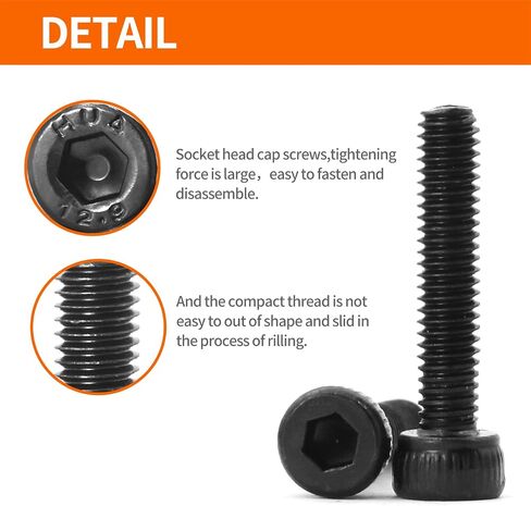 NIULUNBAO M6 x 60mm 65mm 70mm 75mm 80mm Hex Socket Head Cap Screws Bolts 12.9 Grade Alloy Steel, Black Oxide Finish, Metric Allen Hex Drive, Machine Fully Threaded, Assortment Kit 20PCS in Saudi Arabia