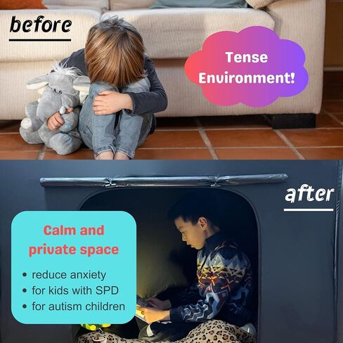 خيمة lukidoki الحسية للأطفال مع شهادة CPC - ركن الهدوء الحسي يساعد على التوحد، ADHD، SPD الأطفال البالغين على الاسترخاء، تقليل القلق - ألعاب خيمة لعب للاختباء المحمولة المنبثقة in Saudi Arabia
