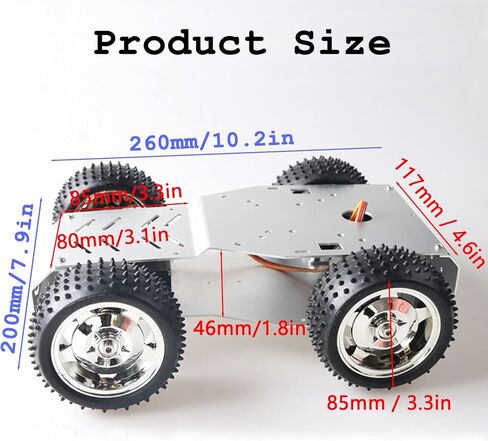 طقم هيكل سيارة روبوت ذكي ممتاز مفتوح المصدر من smaringwing، إطار معدني 4WD STM نموذج سيارة توجيه نموذج STM32 منصة روبوتية مع محرك DC ومؤازرة MG996R لمنافسة صانع DIY in Kuwait