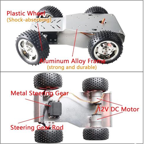طقم هيكل سيارة روبوت ذكي ممتاز مفتوح المصدر من smaringwing، إطار معدني 4WD STM نموذج سيارة توجيه نموذج STM32 منصة روبوتية مع محرك DC ومؤازرة MG996R لمنافسة صانع DIY in Kuwait